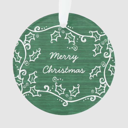 Groen Rustic Holly AcrylOrnament Ornament (voorkant)