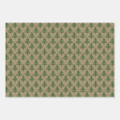 Groen Rustic Kerstmis Inpakpapier Vel (Voorkant)
