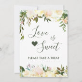 Groen Rustiek Bloemig Liefde is Zoet Dessert Bar Kaart (Voorkant)