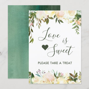 Groen Rustiek Bloemig Liefde is Zoete Dessert Bar Kaart