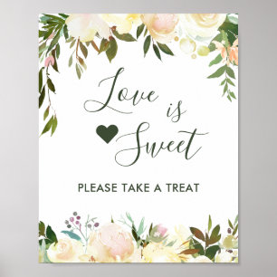 Groen Rustiek Bloemig Liefde is Zoete Dessert Bar Poster