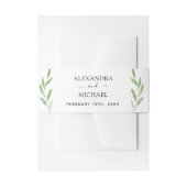 Groen Rustiek Eenvoudig Elegant Waterverf Trouwen Uitnodigingen Wikkel (Voorkant Voorbeeld)