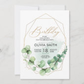 Groen rustiek elegant groen volwassen 18e verjaard kaart (Voorkant)