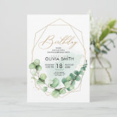 Groen rustiek elegant groen volwassen 18e verjaard kaart (Staand voorkant)