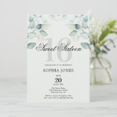 Groen Rustiek Elegant Sweet 16 Kaart (Staand voorkant)