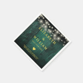 Groen Rustiek Hout Boho Schuur String Lights Weddi Servet (Hoek)