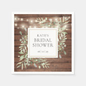 Groen Rustiek Houten Strijklichten Vrijgezellenfee Servet (Voorkant)