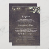 Groen Rustiek Land Bruiloft Informatie Gast Informatiekaartje (Voorkant / Achterkant)