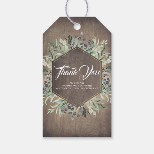 Groen Rustiek Land Dank u Cadeaulabel (Voorkant)