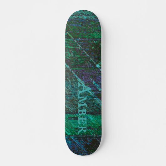 Groen Rustiek Traditioneel Hout Gepersonaliseerd Persoonlijk Skateboard (Voorkant)