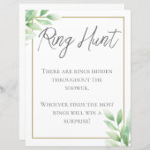 Groen Rustiek Vrijgezellenfeest Ring Hunt Spel (Voorkant / Achterkant)