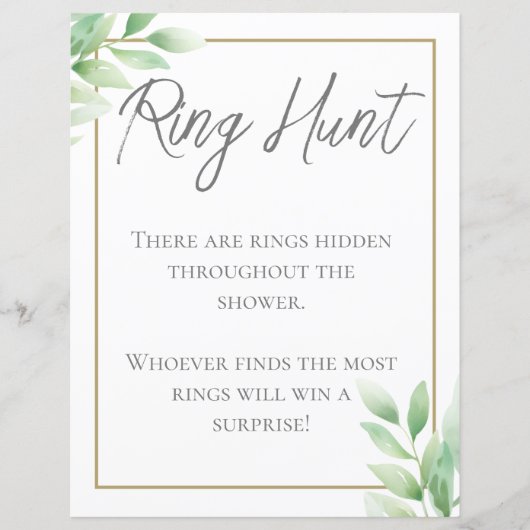 Groen Rustiek Vrijgezellenfeest Ring Hunt Spel (Voorkant)