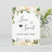 Groen Rustieke Bloemige Liefde is Zoete Dessert Ba Kaart (Staand voorkant)