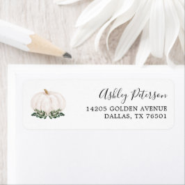 Groen Rustieke Kleine Pompoen Baby Shower Label
