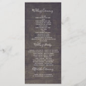 Groen Rustieke Tuin Bruiloft Programma's (Achterkant)