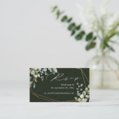 Groen Rustige Eucalyptus & Gold 2SM-medium RSVP Informatiekaartje (Staand voorkant)