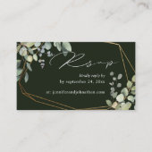 Groen Rustige Eucalyptus & Gold 2SM-medium RSVP Informatiekaartje (Voorkant)