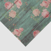 Groen Rustisch hout met roze roze roze ontkoppelin Tissuepapier (Detail)