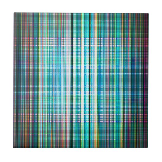 Groen  ruw streekpatroon tegeltje (Voorkant)