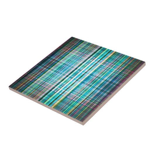 Groen  ruw streekpatroon tegeltje (Zijkant)