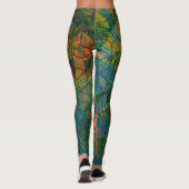 Groen Safari Tropisch Oerwoud Wildlife Lion Leggings (Achterkant)
