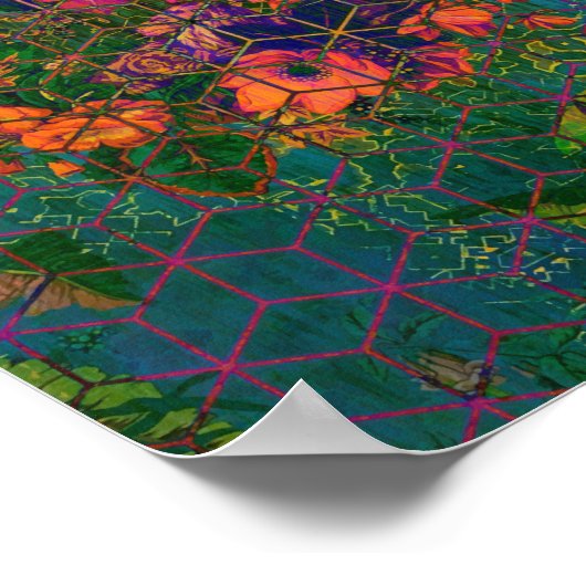  Groen Safari Tropisch Oerwoud Wildlife Lion Poster (Hoek)