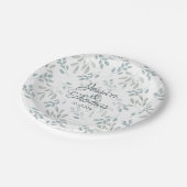 Groen Sage Groen Waterverf Patroon Bruiloft Papieren Bordje (Gekanteld)