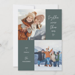 Groen samen meer dan ooit 2-foto-feestkaart feestdagenkaart