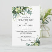 Groen sappig boho goud glitter schittert kaart (Staand voorkant)