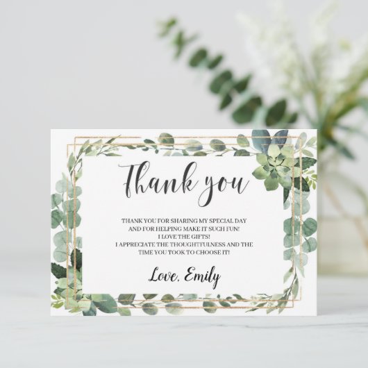 Groen sappig vrijgezellenfeest bedankje bedankkaart (Staand voorkant)