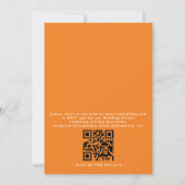 Groen sappige sinaasappels Rustieke QR-code bruilo Kaart (Achterkant)