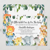 Groen Sarafi Dieren Wild Een Baby shower Kaart (Voorkant / Achterkant)