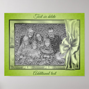 Groen Satijn Boog Lijst Creëer Uw Eigen Foto Poster