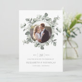 Groen Save The Date Foto Huwelijk (Staand voorkant)