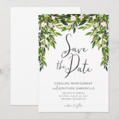 Groen Save the Date Kaart Volledige Namen (Voorkant / Achterkant)