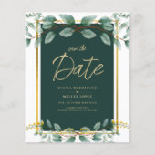 Groen Save the Date Smaragdgroen Goud Flyer (Voorkant)