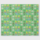 Groen Scandinavisch kerstpapier voor design Cadeaupapier (Vlak)