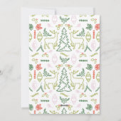 Groen Scandinavisch patroon foto kerstkaart (Achterkant)