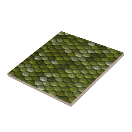 Groen schaalpatroon tegeltje (Zijkant)