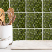 Groen schaalpatroon tegeltje