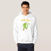 Groen schattig monster op schaatsen hoodie (Voorkant volledig)