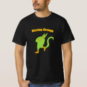 Groen schattig monster op schaatsen t-shirt (Voorkant)