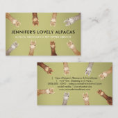 Groen Schattige Klein Grootte Alpaca Visitekaartje (Voorkant / Achterkant)