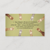 Groen Schattige Klein Grootte Alpaca Visitekaartje (Achterkant)