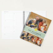 Groen Schattige Monogram en Photo Teacher Planner (Display)