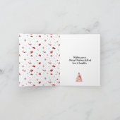 Groen Schattige Niet Foto Eenvoudige Kersttekening Feestdagen Kaart (Binnen)