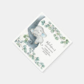 Groen Schattige Olifant Boy Baby shower Verjaardag Servet (Hoek)