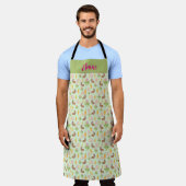 Groen Schattige Schort met Bunny gepersonaliseerd (Gedragen)