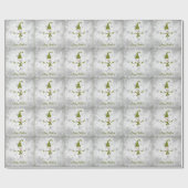 Groen Schattige Snowman Christmas Wrapping Paper Cadeaupapier (Vlak)