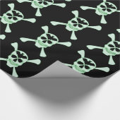 Groen schedel- en dwarsbeenderen, omslagpapier cadeaupapier (Hoek)